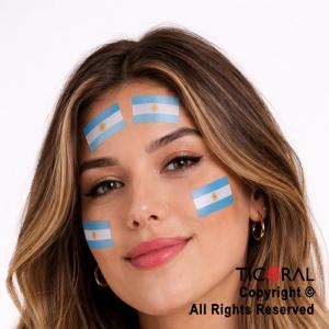 STICKERS BANDERAS AUTOADHESIVOS PARA ROSTRO FACE X 12 UNIDADES